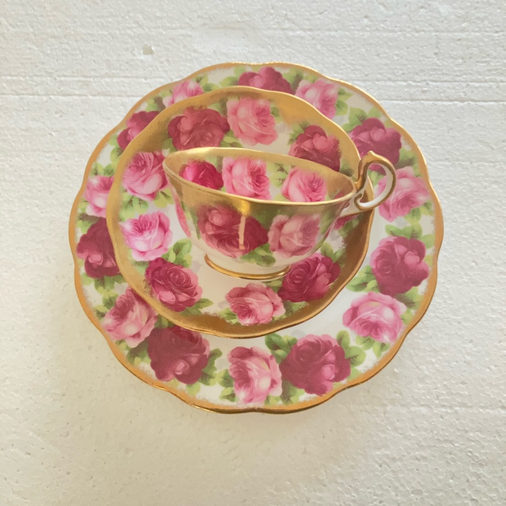 Vintage Royal Albert Old English Rose Cup, Saucer, Plate Bone China